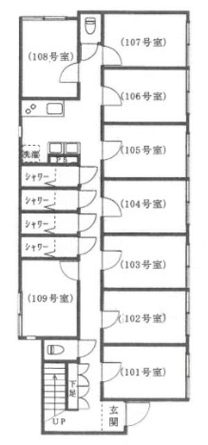 アルビオンシティ仙川(ワンルーム/1階)の間取り写真