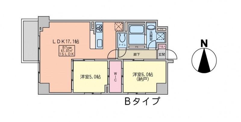 LA PRIMA GRANDE(1SLDK/7階)の間取り写真