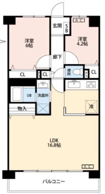 アプローズ大泉学園(2LDK/3階)の間取り写真