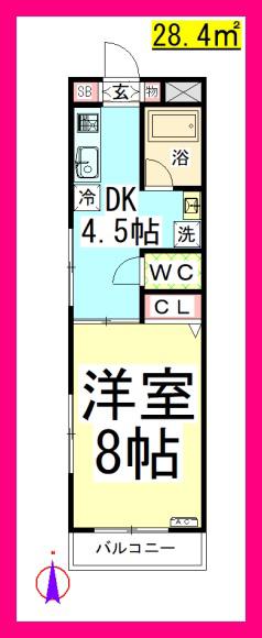 アベニュー湘南3/WI-FI付(1DK/1階)の間取り写真
