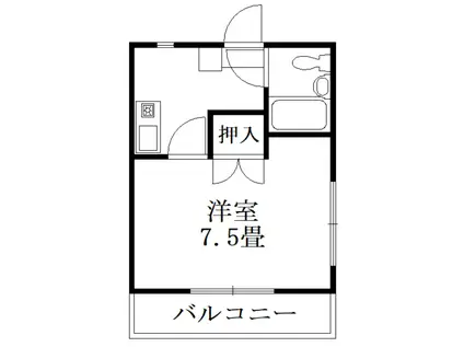 つぼみマンション(1K/3階)の間取り写真