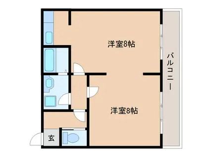 メゾン名取堤(2K/4階)の間取り写真