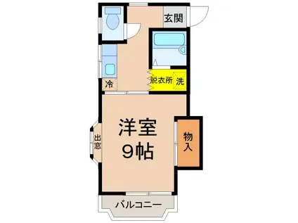 コーポセキB(ワンルーム/2階)の間取り写真