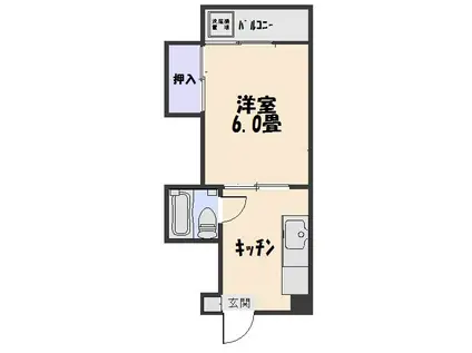 有満ビル(1K/4階)の間取り写真