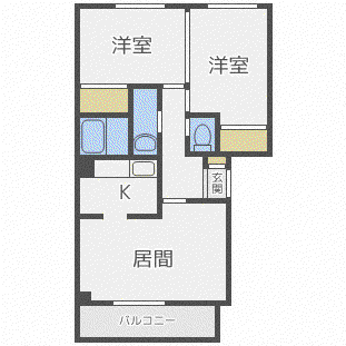 サンガーデンA(2LDK/1階)の間取り写真