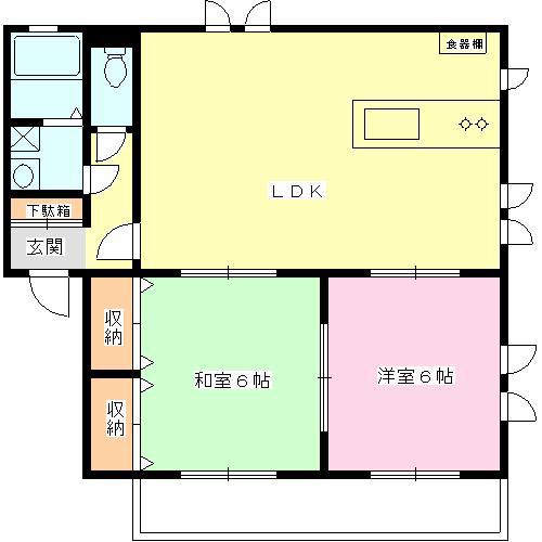 グランメゾントレビ A棟(2LDK/2階)の間取り写真