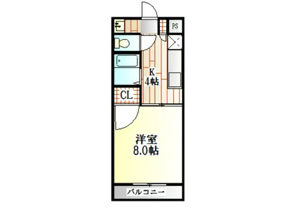 カリマハイツ(1K/2階)の間取り写真