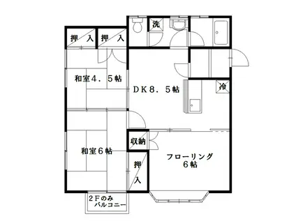 シャイニングハウスII(3DK/1階)の間取り写真