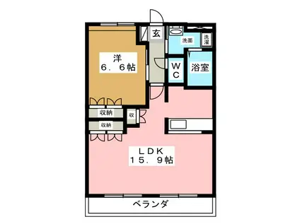 メゾン・フローラ(1LDK/2階)の間取り写真