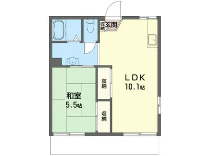 フォンテーヌ柏(2K/1階)の間取り写真