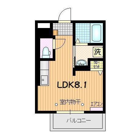 DEMEURE内丸(ワンルーム/3階)の間取り写真