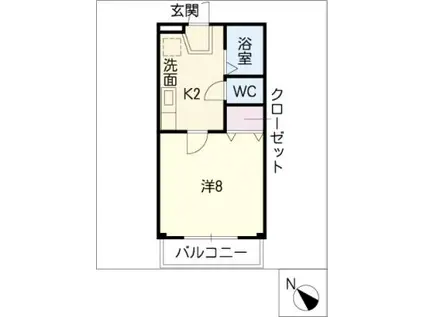 パールマンションI(1K/1階)の間取り写真