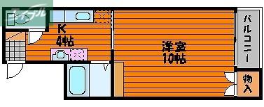 コーポ・キャロット(1K/2階)の間取り写真