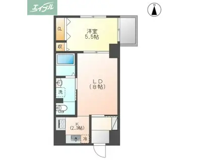 せかんどゆーす西口(1LDK/7階)の間取り写真