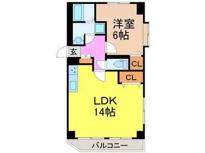 ウィング新瑞(1LDK/4階)の間取り写真