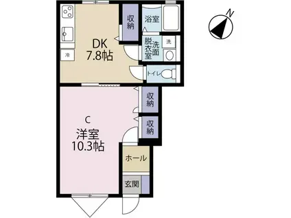 ETERNA(1DK/1階)の間取り写真