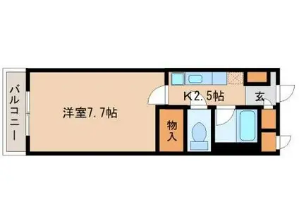 ハイツメイトク(1K/2階)の間取り写真