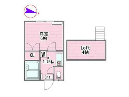 ネクステージ西川田第5(1K/2階)の間取り写真