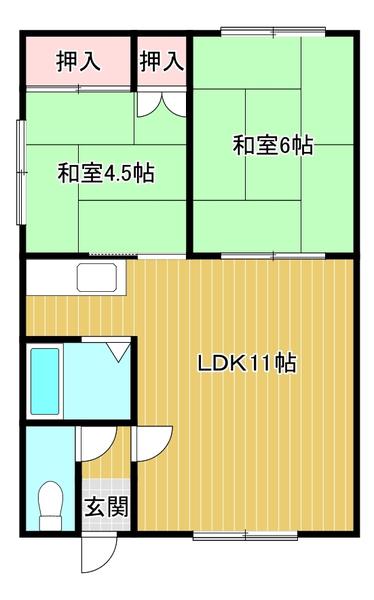 さかえハウス(2LDK/2階)の間取り写真