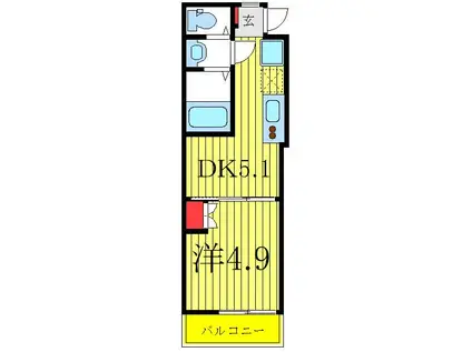 AVANT FIELD(1DK/2階)の間取り写真
