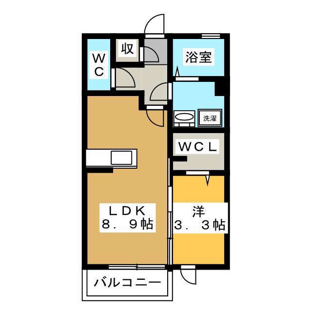 サン・デボーテ(1LDK/2階)の間取り写真