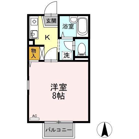 コーポ向日葵(1K/2階)の間取り写真