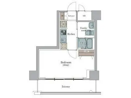 エルプレイス堺(1K/13階)の間取り写真