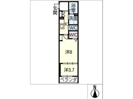 SHAMAISON GARE(2K/2階)の間取り写真