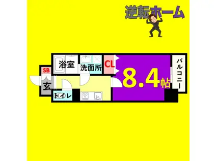 ECRIN 上前津(1K/7階)の間取り写真