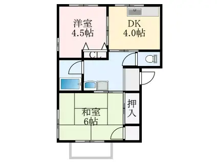 サンフル狭山(2DK/3階)の間取り写真