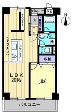 ノースポイントハイツ(1LDK/7階)の間取り写真