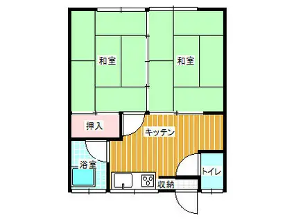 グランドール茶畑(2K/2階)の間取り写真