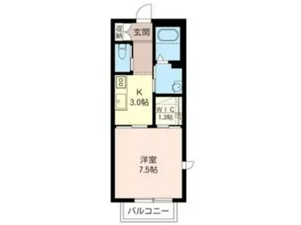 東武東上線 和光市駅 徒歩3分 2階建 築17年(1K/2階)の間取り写真