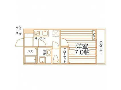 カサレリア4(1K/1階)の間取り写真