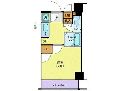 ワイズ ル・リオン東京立石(1K/6階)の間取り写真