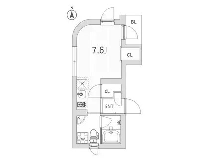 GRANDUO神楽坂(ワンルーム/3階)の間取り写真