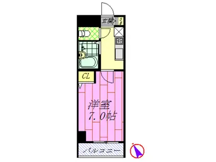 CASSIA南行徳(1K/5階)の間取り写真