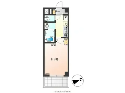 エスポワール川崎(1K/5階)の間取り写真