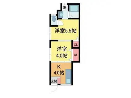 尾崎文化(2K/1階)の間取り写真