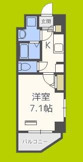 エイペックス京町堀II(1K/5階)の間取り写真