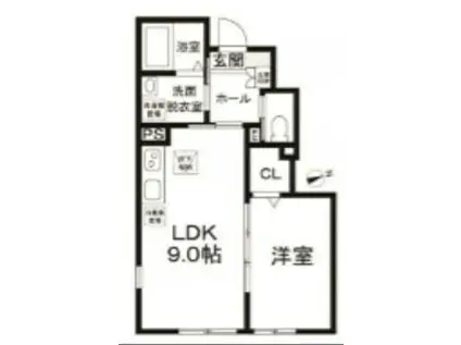 フェリックス花見堂(1LDK/1階)の間取り写真