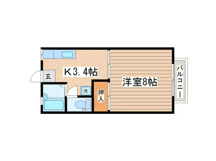 ラセーヌ黒松(1K/1階)の間取り写真