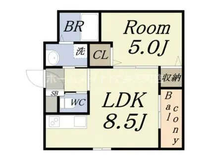 プライムコート元町(1LDK/3階)の間取り写真