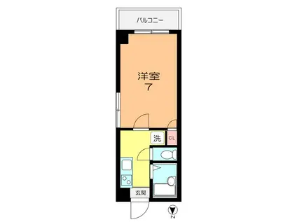 ユニテ中野(1K/3階)の間取り写真