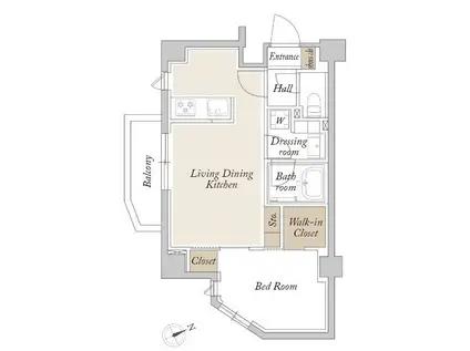 ORSUS新江古田(1LDK/4階)の間取り写真