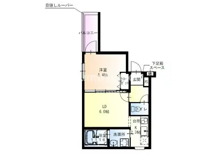 フジパレス尼崎西浦公園I番館(1LDK/2階)の間取り写真