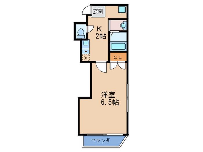 アリバ豊崎(1K/6階)の間取り写真
