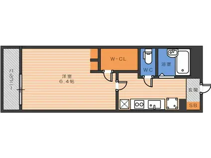ハーヴェストパレスIII(1K/1階)の間取り写真