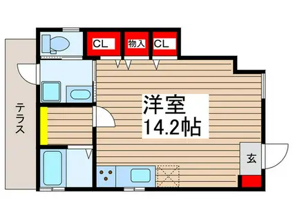 アルーム(ワンルーム/1階)の間取り写真