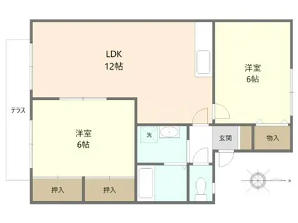 セジュール久留米インター(2LDK/2階)の間取り写真
